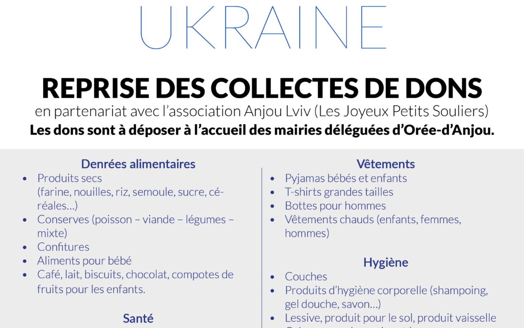 Solidarité Ukraine : reprise des collectes